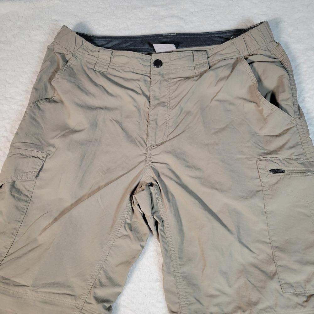 Columbia Convertible Cargo Pants Mens 36x30 Khaki Tan Hiking Zip Off Ripstop - Picture 3 of 16